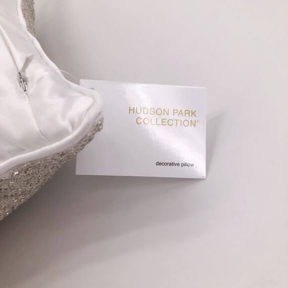 Hudson Park Luxe Basic Decorative Pillow Silver Beaded Embroidery - Picture 6 of 6